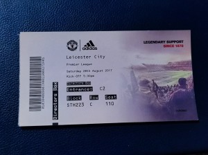 Manchester United vs Leicester City Ticket 2017 Premier League Directors Box for sale on Ebay