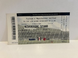 Fulham vs Manchester United 2009 Ticket Stub Man Utd Used FA Cup for sale on Ebay