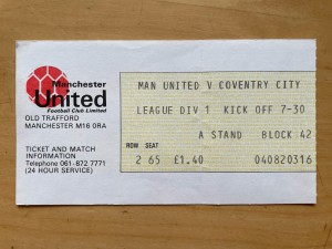 Aug 24th 1977 Manchester United v Coventry City Division One Match Ticket. for sale on Ebay