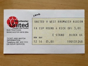 Jan 28th 1978 Manchester United West Bromwich Albion FA Cup 4th Rnd Match Ticket for sale on Ebay