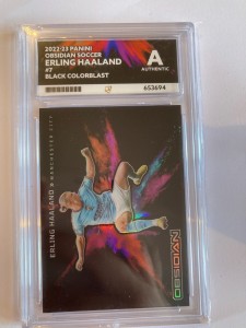 TOPPS OBSIDIAN 2022-2023 ERLING HAALAND MANCHESTER CITY COLOURBLAST . for sale on Ebay