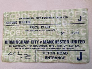 Birmingham City v Manchester United ticket 1978 for sale on Ebay