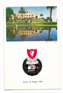 LIVERPOOL FC - 1984 European Cup Final (Celebration Dinner Menu at Villa Miani) for sale on Ebay
