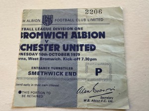 West Bromwich Albion v Manchester United ticket 1979 - 1980 season for sale on Ebay
