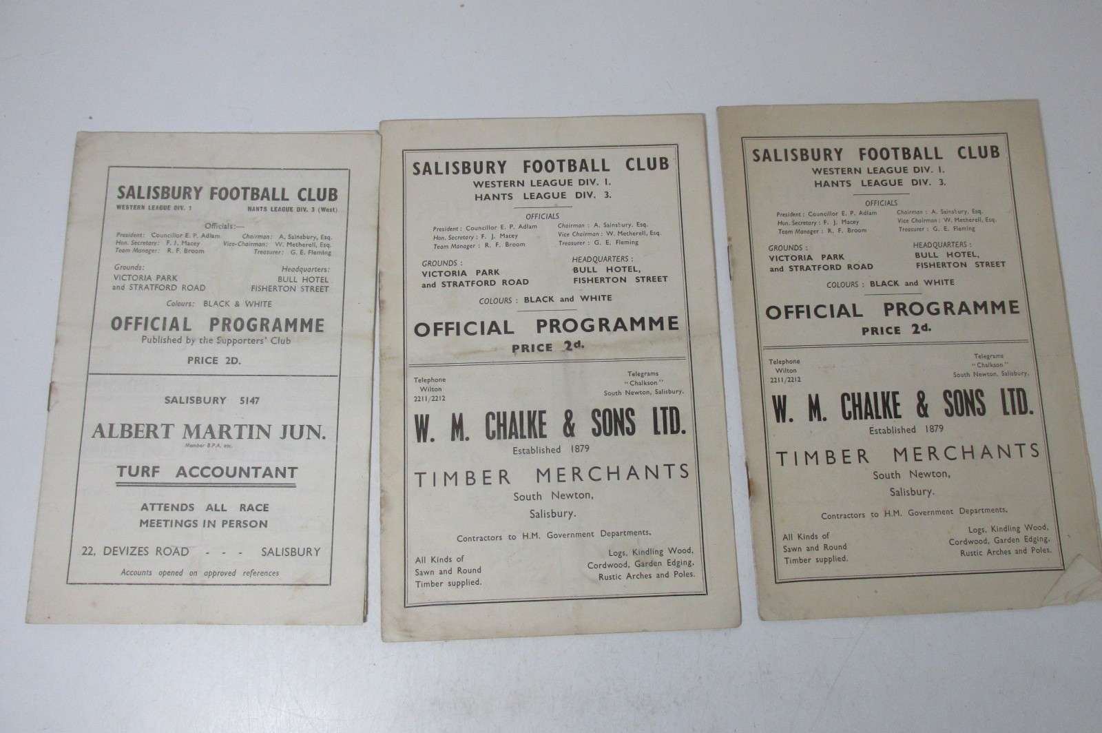 Salisbury Football Club vintage programmes x 13 from 1948-50, job lot. for sale on Ebay