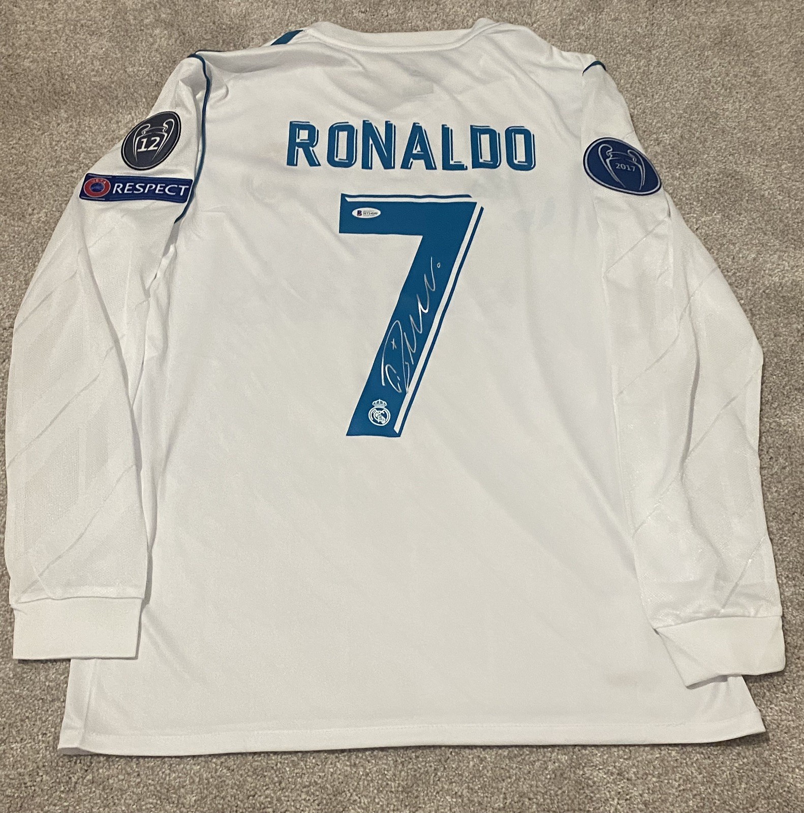 Cristiano Ronaldo Authentic Hand Signed Real Madrid Jersey Beckett Witnessed  for sale on Ebay