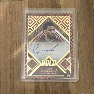 Lucas Paqueta Auto 5/5 Topps Gold - West Ham United / Brazil for sale on Ebay