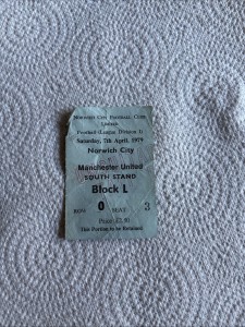 Norwich v Manchester United 7th April 1979 Ticket for sale on Ebay