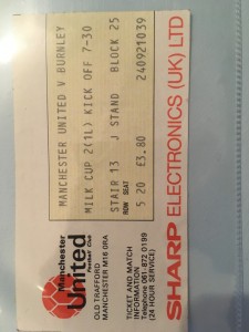 Man United V Burnley ticket for sale on Ebay