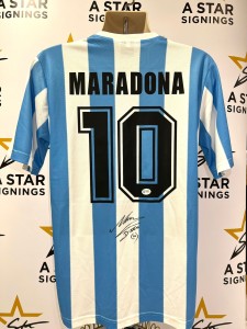 Diego Maradona HAND SIGNED 1986 World Cup Argentina Home Shirt With BECKETT COA! for sale on Ebay