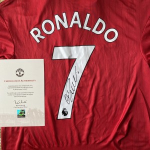 Cristiano Ronaldo Signed Manchester United Shirt  with club COA for sale on Ebay