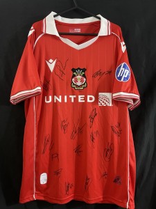 Wrexham AFC 2025 26 Home Team Signed Shirt with proof for sale on Ebay
