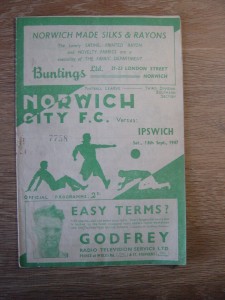 1947/48 NORWICH CITY v IPSWICH TOWN for sale on Ebay