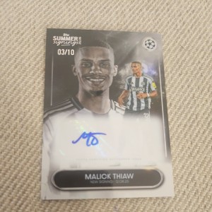 Topps UCC Summer Signings Malick Thiaw Autograph /10 - Newcastle United  for sale on Ebay