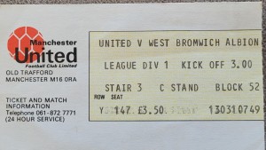 Manchester United V West Bromwich Albion Ticket 81-82 for sale on Ebay