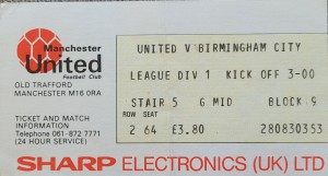 Manchester United V Birmingham City Ticket 81-82 for sale on Ebay