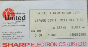 Manchester United V Birmingham City Ticket 81-82 for sale on Ebay
