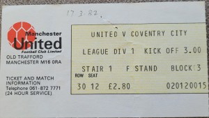 Manchester United V Coventry City Ticket 81-82 for sale on Ebay