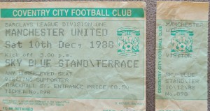 Coventry City V Manchester United Ticket 88-89 for sale on Ebay