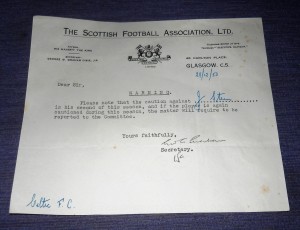 Vintage Scottish SFA Football Letter to Celtic FC re Jock Stein 1953 for sale on Ebay