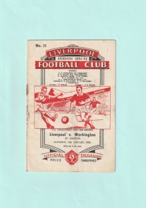 1951-1952 FA CUP 3RD ROUND : LIVERPOOL v WORKINGTON ON 12TH JANUARY 1952 for sale on Ebay