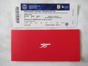 Football Ticket Used Portsmouth v Arsenal FA3 2025/26 for sale on Ebay