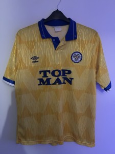 Leeds United 1990 Away Shirt Top Man Yellow Size XL for sale on Ebay