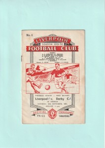 1951-1952 LEAGUE DIVISION 1 : LIVERPOOL v DERBY COUNTY ON 29TH SEPTEMBER 1951 for sale on Ebay