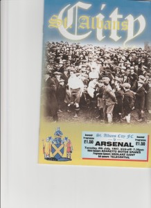 1997-98 St. Alban's City v. Arsenal - Pre-Season Friendly for sale on Ebay