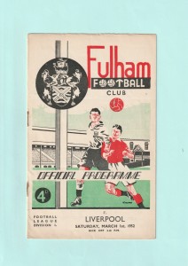 1951-1952 LEAGUE DIVISION 1 : FULHAM v LIVERPOOL ON 1ST MARCH 1952 for sale on Ebay