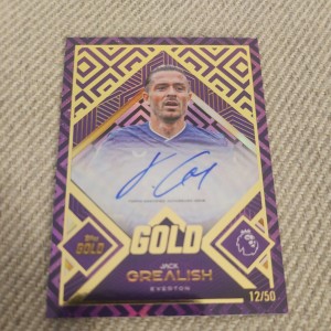 Topps Gold Premier League 2025-26 Jack Grealish Auto /50 Gold Everton FC  for sale on Ebay