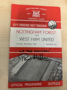 Signed West Ham WHU Debut Programme 1967 v Nottingham Forest for sale on Ebay