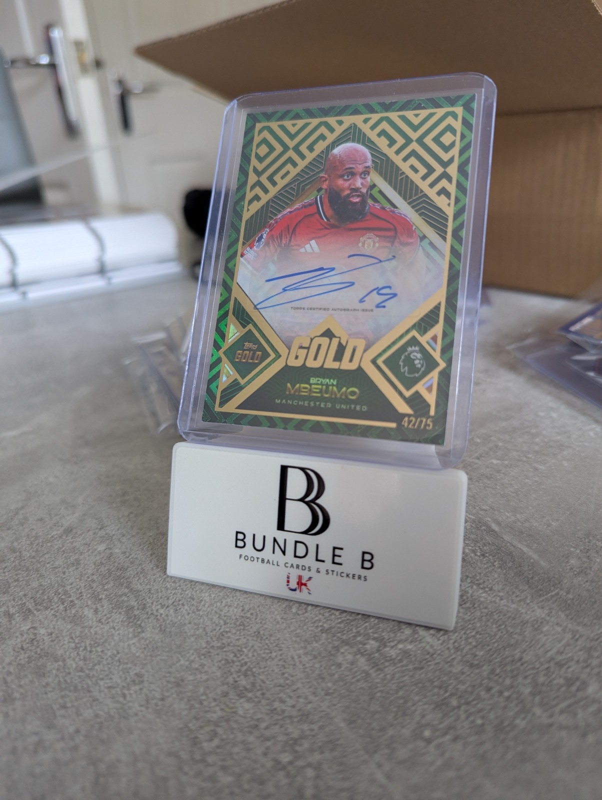 Bryan Mbeumo Auto /75 Topps Gold 2026 Manchester United for sale on Ebay
