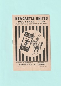 1953-1954 LEAGUE DIVISION 1 : NEWCASTLE UNITED v LIVERPOOL ON 2ND SEPTEMBER 1953 for sale on Ebay