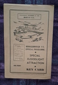 1960 Floodlight Match - MIDDLESBROUGH v. BONN F.C. for sale on Ebay