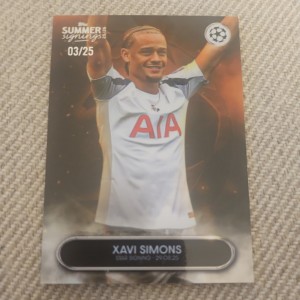 Topps Summer Signings 2025-2026 Xavi Simons /25 Tottenham Hotspur  for sale on Ebay