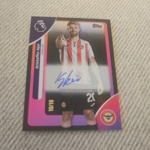 Topps Premier League 2025/2026 Kristoffer Ajer Auto /10 Brentford Bookend for sale on Ebay