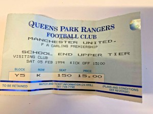 1993/94 - QPR v Manchester United - 05/02/1994 - Ticket Stub - Man Utd for sale on Ebay