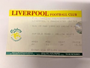1994/95 - Liverpool v Manchester United - 19/03/95 - Ticket Stub - Man Utd for sale on Ebay