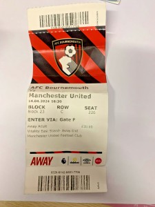 AFC Bournemouth v Manchester United - 14/04/2024 - Man Utd Ticket Stub for sale on Ebay