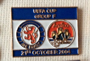 Rangers v Amica Wronki Uefa Cup Group F  2004 Match Badge. for sale on Ebay