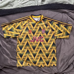Original Authentic Adidas Arsenal 1991 1993 Away Shirt Bruised banana 44-46 L/XL for sale on Ebay