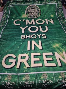 Celtic FC Fleece Blanket Throw Cmon You Bhoys  in green 💚 for sale on Ebay