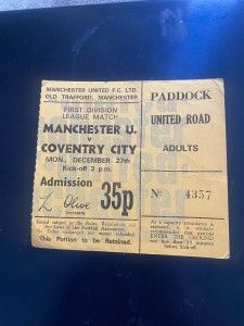 3 x 1971/72 Manchester United Home Tickets 1st Division: Derby , Spurs & Cov for sale on Ebay