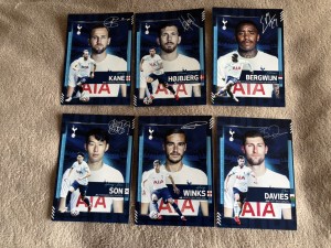 TOTTENHAM HOTSPUR - RARE PRESIGNED CLUB CARDS X 6- 6x4