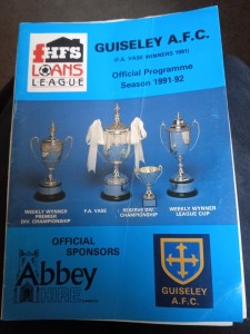 F.A.Vase 1/4 Final   Guiseley v Evesham United    29/2/92 for sale on Ebay