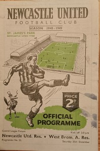 NEWCASTLE RES V WEST BROMWICH RES. 25.12.1948. for sale on Ebay