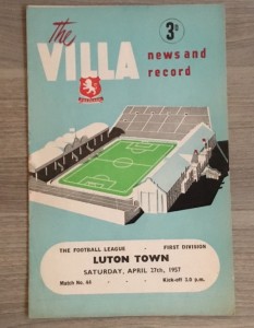 1956/7 Div 1 Aston Villa v Luton Town.  vgc for sale on Ebay