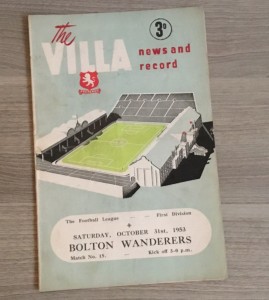 1953/4 Div 1 Aston Villa v Bolton Wanderers.   good condition for sale on Ebay