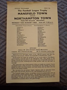 Mansfield Town v Northampton Town programme.  16/8/1982  Football League Trophy  for sale on Ebay
